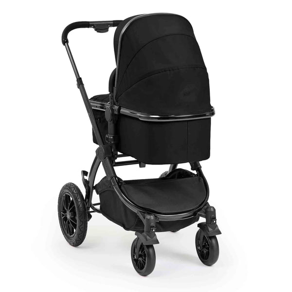 Ickle Bubba Stomp Luxe Elements Edition 16 Piece Travel System with Nimbus i-Size Car Seat & Radial i-Size Plus Spin Car Seat – Raven Black