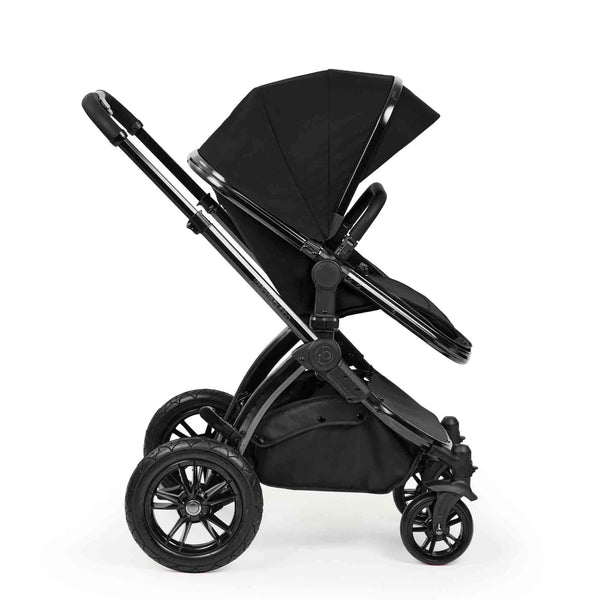 Ickle Bubba Stomp Luxe Elements Edition 16 Piece Travel System with Nimbus i-Size Car Seat & Radial i-Size Plus Spin Car Seat – Raven Black