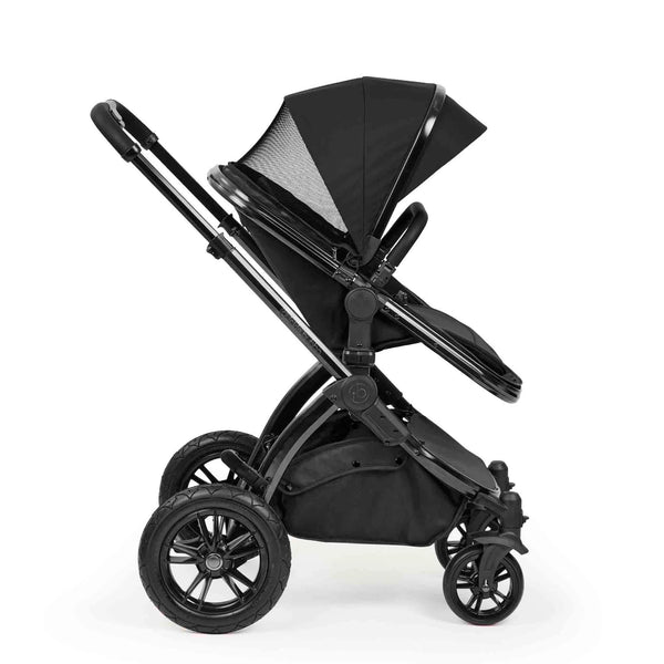 Ickle Bubba Stomp Luxe Elements Edition 16 Piece Travel System with Nimbus i-Size Car Seat & Radial i-Size Plus Spin Car Seat – Raven Black