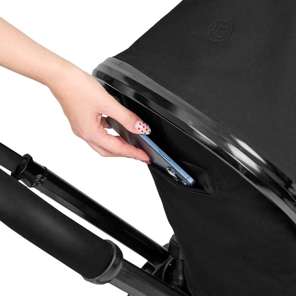 Ickle Bubba Stomp Luxe Elements Edition 16 Piece Travel System with Nimbus i-Size Car Seat & Radial i-Size Plus Spin Car Seat – Raven Black