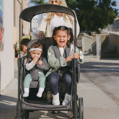 WonderFold W4 Luxe Pro Quad Stroller Wagon – Charcoal Grey - 4 Seater