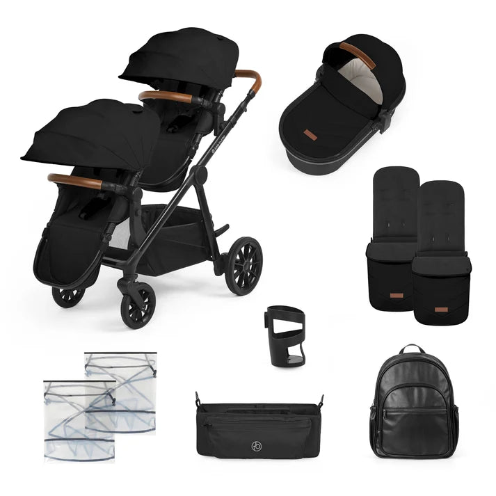 Ickle Bubba Virgo 2 in 1 Single to Double Pushchair - Black