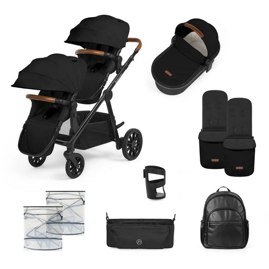 Ickle Bubba Virgo 2 in 1 Single to Double Pushchair - Black