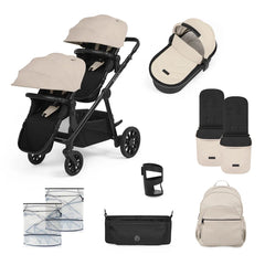 Ickle Bubba Virgo 2 in 1 Single to Double Pushchair - Stone
