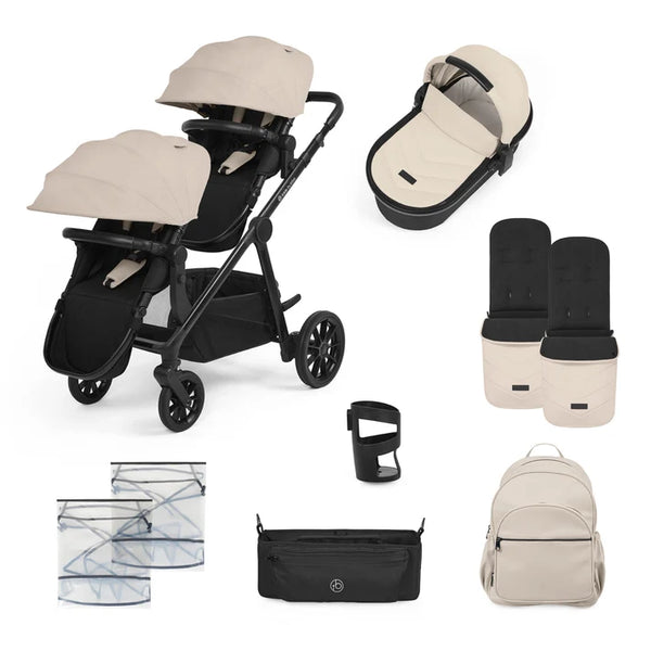 Ickle Bubba Virgo 2 in 1 Single to Double Pushchair - Stone