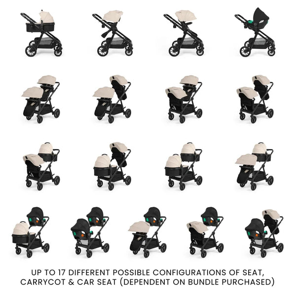 Ickle Bubba Virgo 2 in 1 Single to Double Pushchair - Stone