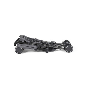 Ickle Bubba Discovery stroller in graphite grey with black and gray foldable design metal frame and soft fabric seat