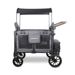 WonderFold W4 Luxe Pro Quad Stroller Wagon – Charcoal Grey - 4 Seater