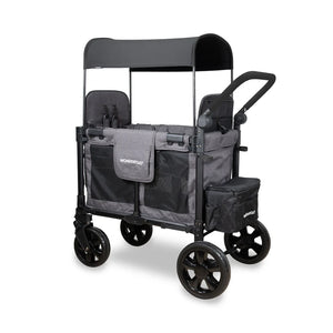 WonderFold W2 Elite Pro Double Stroller Wagon Charcoal Grey 2 Seater side view