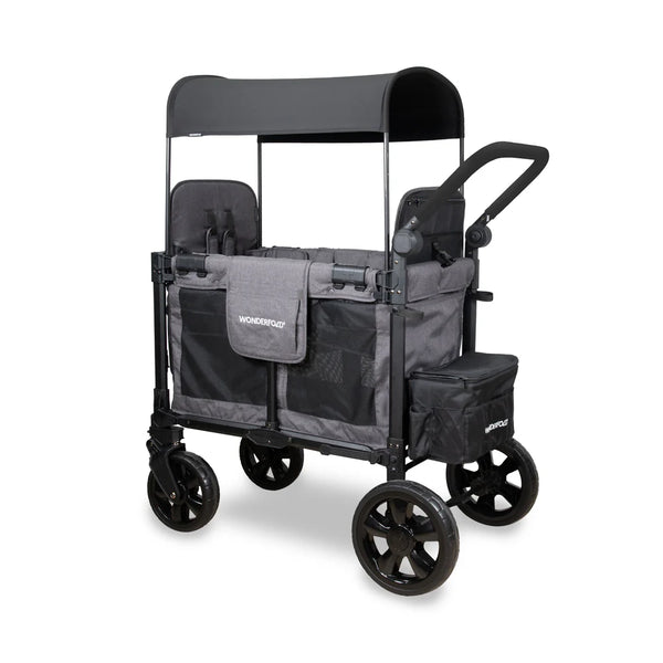 WonderFold W2 Elite Pro Double Stroller Wagon Charcoal Grey 2 Seater side view