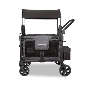 WonderFold W2 Elite Pro Double Stroller Wagon Charcoal Grey 2 Seater side view full