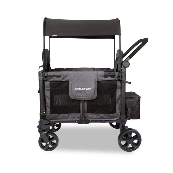 WonderFold W2 Elite Pro Double Stroller Wagon Charcoal Grey 2 Seater side view full