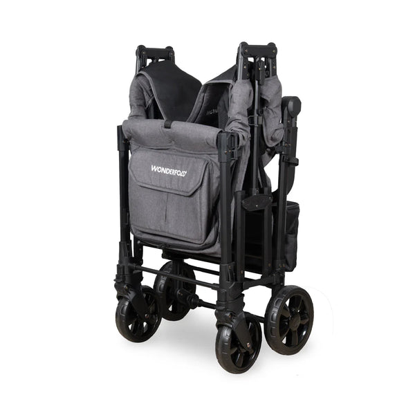 WonderFold W2 Elite Pro Double Stroller Wagon – Charcoal Grey – 2 Seater