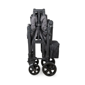 WonderFold W2 Elite Pro Double Stroller Wagon Charcoal Grey 2 Seater folded