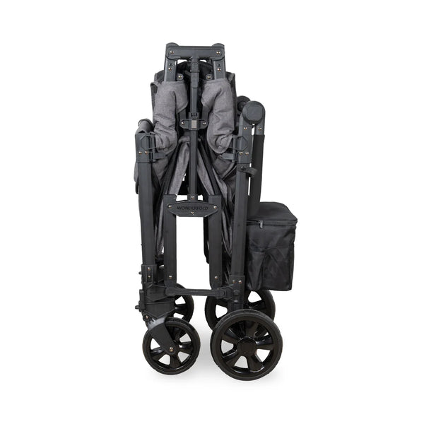 WonderFold W2 Elite Pro Double Stroller Wagon Charcoal Grey 2 Seater folded