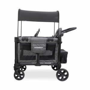 WonderFold W2 Elite Pro Double Stroller Wagon – Charcoal Grey – 2 Seater