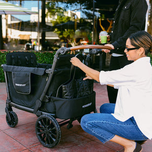 WonderFold L4 Quad Stroller Wagon Black | 4 Seater
