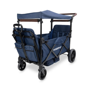 WonderFold X2R Push & Pull Double Stroller Wagon – Sapphire Navy – 2 Seater