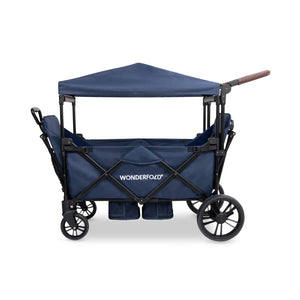 WonderFold X2R Push & Pull Double Stroller Wagon – Sapphire Navy – 2 Seater