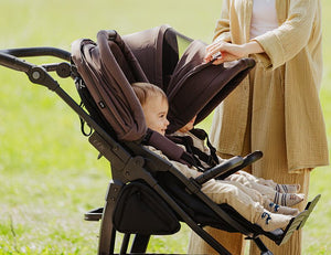 TFK Duo Twin & Sibling Pram – Braun (Brown) | 2026 Follow Up Seat Version
