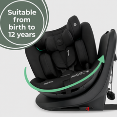 My Babiie MBCS400 Spin R129 Car Seat with Support Leg - Black