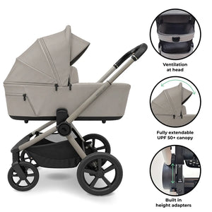 My Babiie MB450 ARC 3-in-1 Travel System + ISOFIX Base – Champagne Taupe