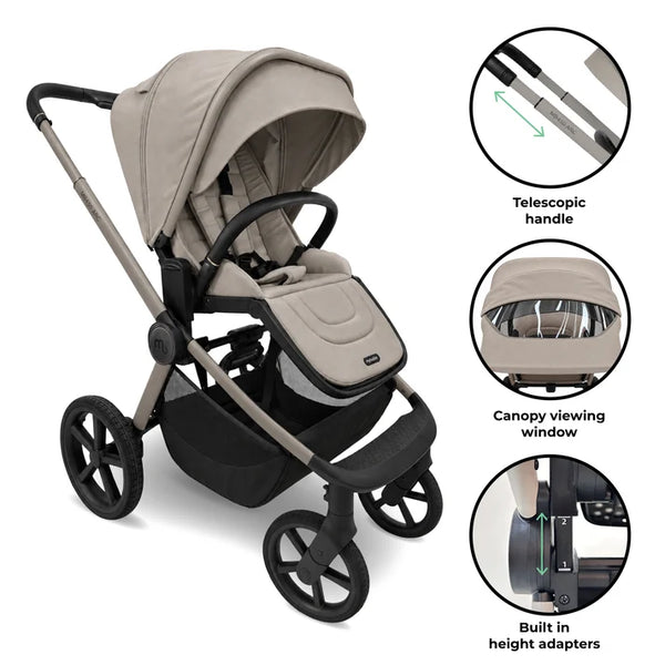 My Babiie MB450 ARC 3-in-1 Travel System + ISOFIX Base – Champagne Taupe