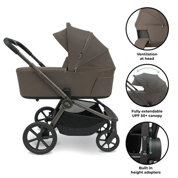 My Babiie MB450 ARC 3-in-1 Travel System + Spin ISOFIX Base – Mocha Atelier