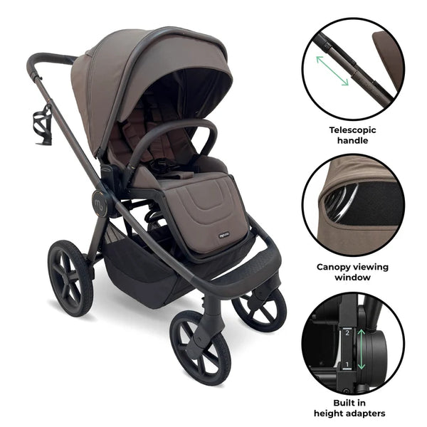 My Babiie MB450 ARC 3-in-1 Travel System + Spin ISOFIX Base – Mocha Atelier