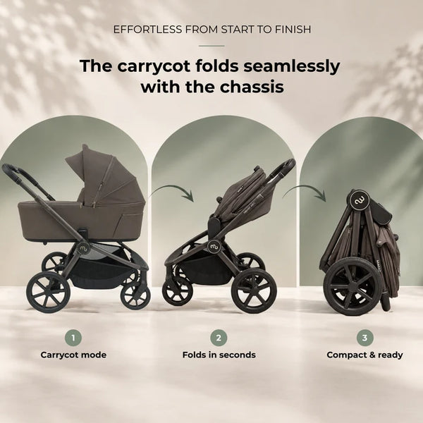 My Babiie MB450 ARC 3-in-1 Travel System + Spin ISOFIX Base – Mocha Atelier