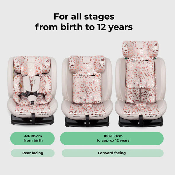 My Babiie MBCS100 2-in-1 Convertible R129 Car Seat - Pink Leopard