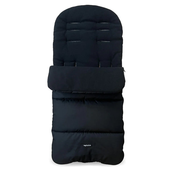 My Babiie universal footmuff black quilted baby stroller footmuff with soft padded design and subtle stitching details
