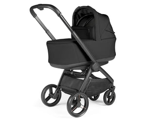 Peg perego city loop pro stroller bassinet bundle true black with sleek metal frame and soft fabric carriage