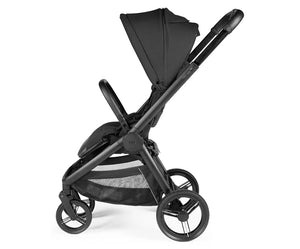 Peg perego city loop pro stroller car seat bundle in true black with sleek metal frame and fabric canopy