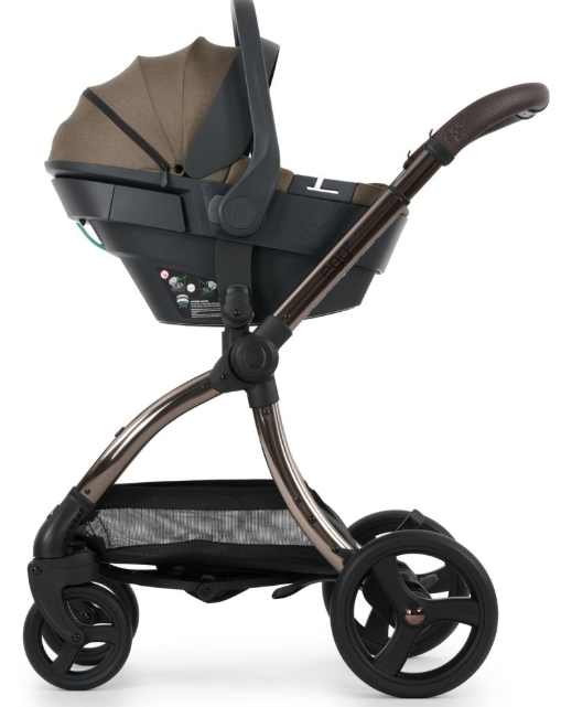 Brown and black egg3 mink all stages 360 infant car seat stroller with modern design and isofix base bundle