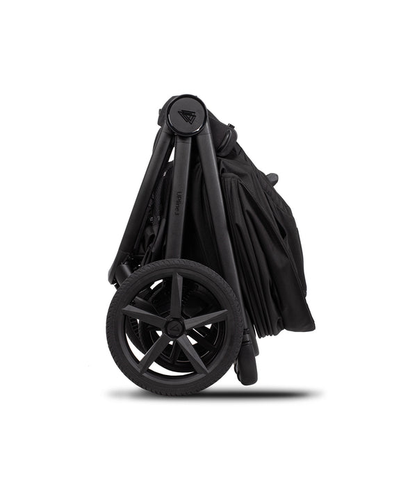 Black venicci upline 3 onyx 2 in 1 pushchair with metal frame and spoked wheels foldable baby stroller