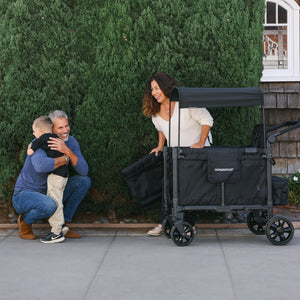 WonderFold W2 Elite Pro Double Stroller Wagon – Charcoal Grey – 2 Seater