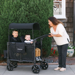 WonderFold W2 Elite Pro Double Stroller Wagon Charcoal Grey 2 Seater lifestyle