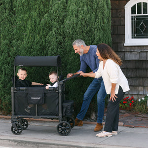 WonderFold W2 Elite Pro Double Stroller Wagon – Charcoal Grey – 2 Seater