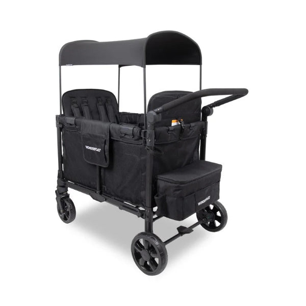WonderFold W4 Elite Pro Quad Stroller Wagon Black 4 Seater side view