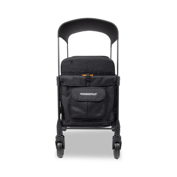 WonderFold W4 Elite Pro Quad Stroller Wagon Black 4 Seater front view