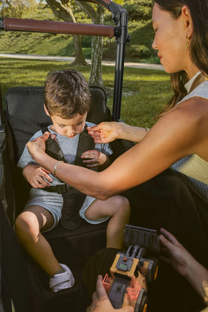 WonderFold X2R Push & Pull Double Stroller Wagon – Stealth Black – 2 Seater
