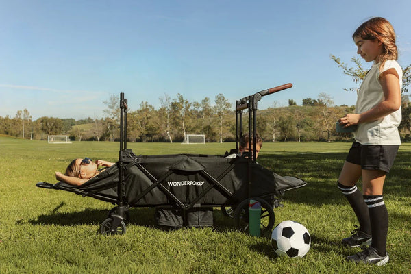 WonderFold X2R Push & Pull Double Stroller Wagon – Stealth Black – 2 Seater