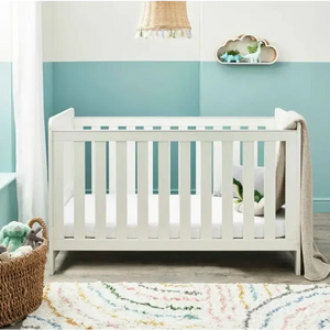 Babymore Caro Cot Bed - White Wash Babymore
