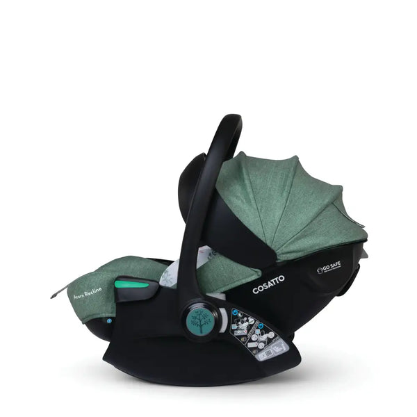 Cosatto Acorn Recline i-Size 0+ Car Seat – Meadow | Reclining Infant Seat from Birth (40–87cm)