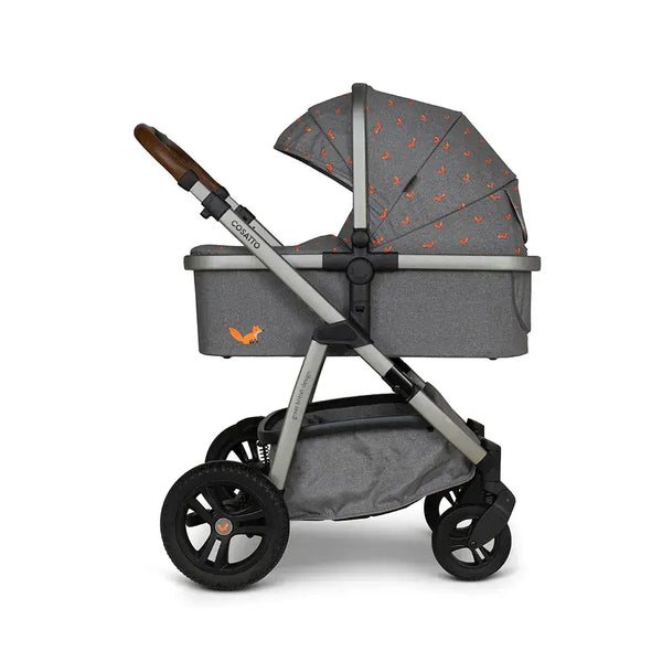 Cosatto Wow 3 Rotate & Recline Cozy Bundle Foxling – Travel System with Carrycot, Acorn Recline i-Size Car Seat & Rotating Base Cosatto