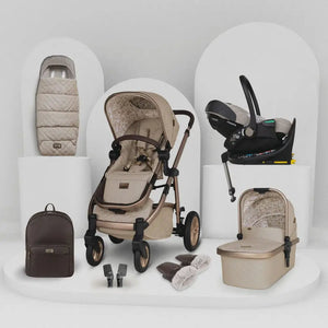 Cosatto Wow 3 Rotate & Recline Cozy Bundle Whisper – Travel System with Carrycot, Acorn Recline i-Size Car Seat & Rotating Base Cosatto
