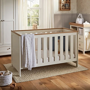 Cuddle Co Burford White & Oak Cot Bed