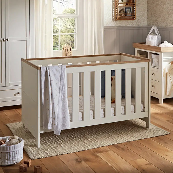 Cuddle Co Burford White & Oak Cot Bed