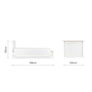 Cuddle Co Clara White & Ash Single Bed